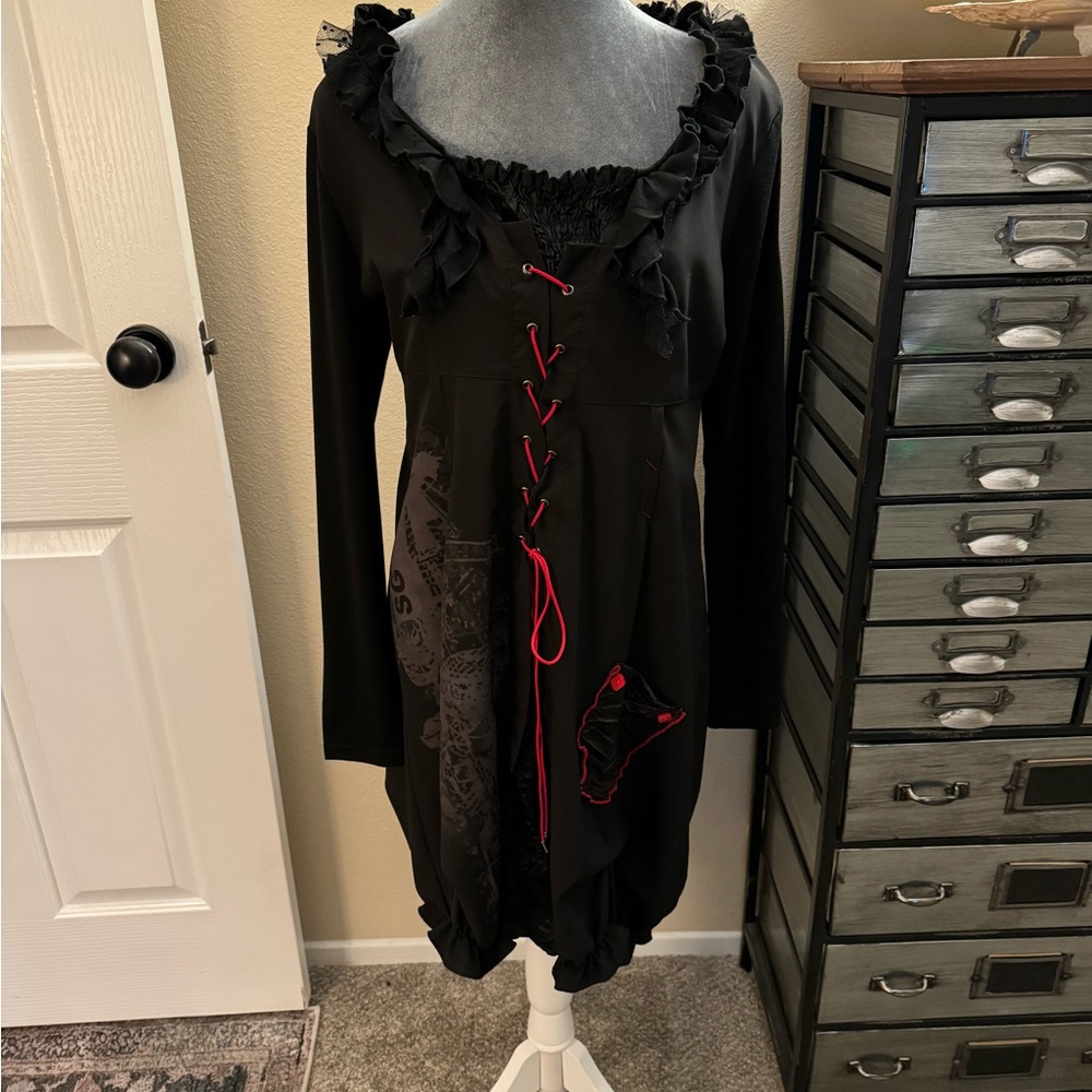 Soggo Paris Little Black Long Sleeve Dress - Size M/L